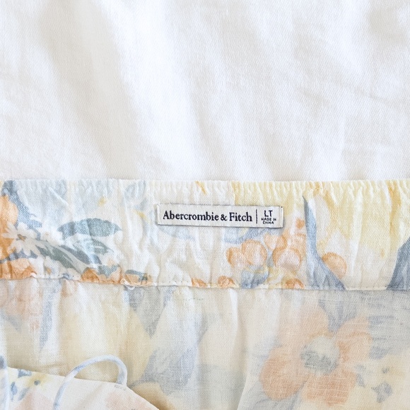 Abercrombie & Fitch Preppy Linen Tiered Floral Cottagecore Maxi Dress -  L Tall - Picture 12 of 16